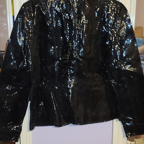 A.B.Lambdin black faux snakeskin jacket size 10 - Picture 4 of 4